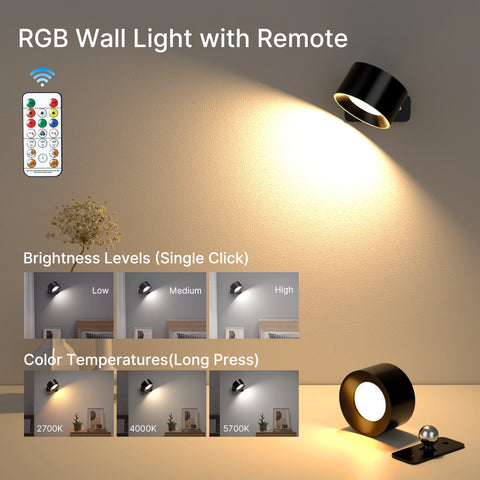 LED Wall Sconce 19 RGB Colors Dimmable
