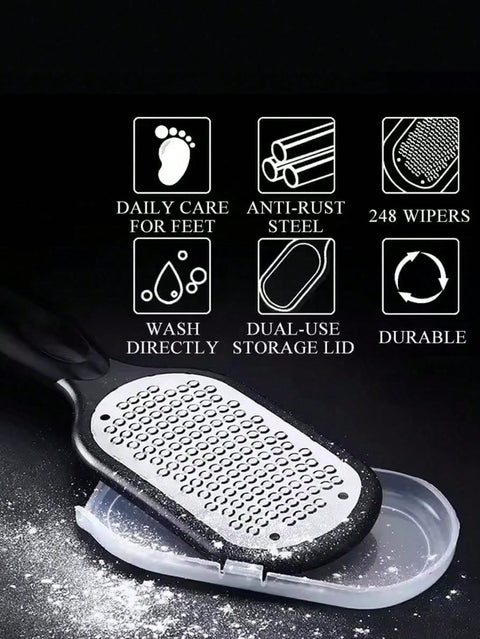 1PC Stainless Steel Professional Pedicure File Tool Grinding Stone Foot Board