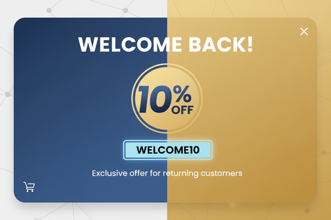 재방문 고객 10% 할인 팝업